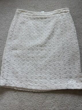 Rafaella Ivory Textured Tweed Mini Skirt